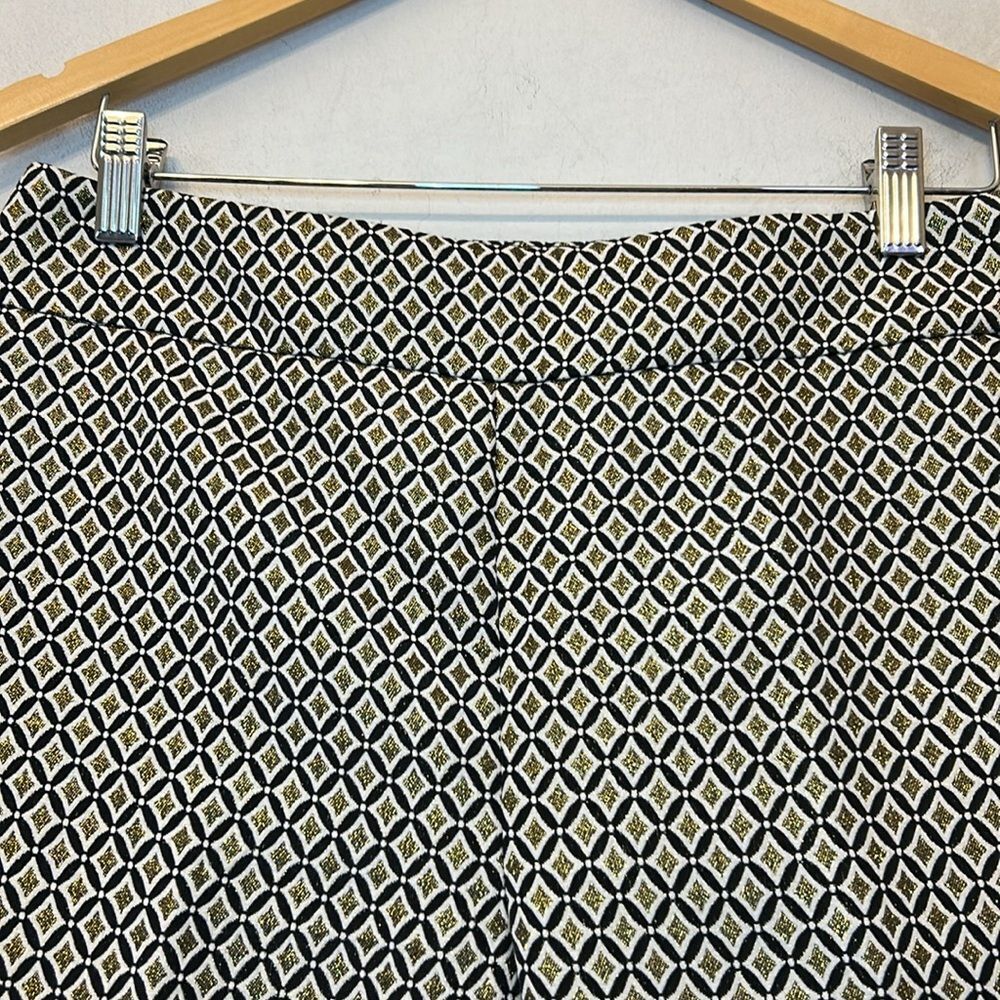 Talbots Geometric Patterned Gold Black Ankle Pant… - image 3